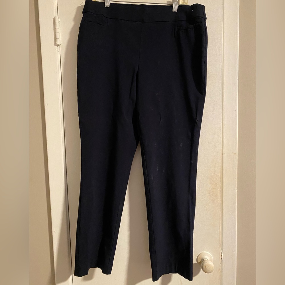 Liz Claiborne Lisa Straight Fit Straight Trouser size 16 Navy